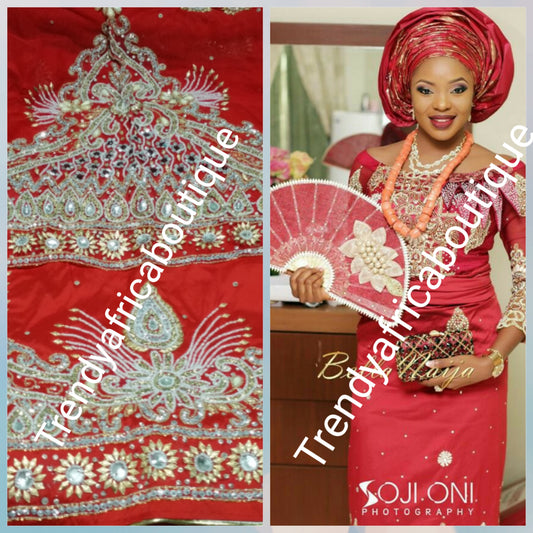 Assorted Colors of Igbo traditional wedding George wrapper. Heavily beaded and stone hand work. Supper original quality silk, Delta-igbo women wrapper for special occasion