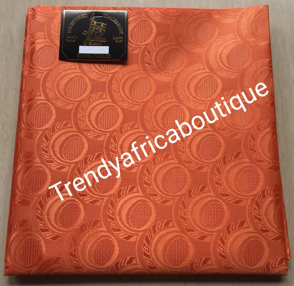 Orange Nigerian headtie/help headwrap fabric. Regular length gele. One in a pack. Soft easy to tie