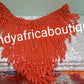 Back in Stock. Edo/African Bride: traditional Coral beads Bridal accessories set. 3pcs set of shawl, head piece and a pair of coral hand gloves. Coral-necklace