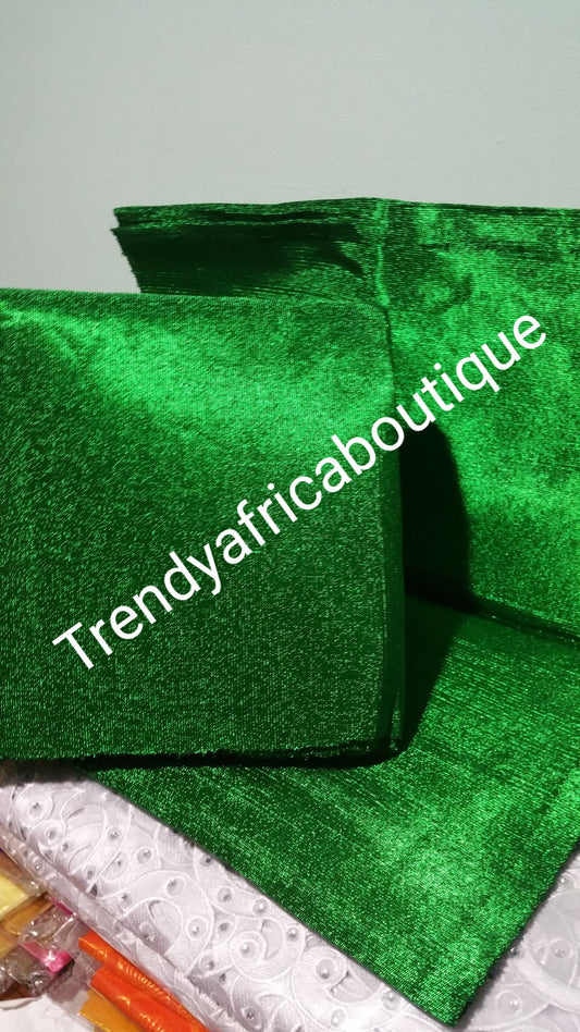 Wunderschönes Aso-oke-Gele-Set in grüner Farbe für die traditionelle nigerianische Kopfbedeckung. Verkauft als Set (gele/ipele)
