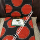 Beautiful African cotton  Wax print fabric in black/orange. High quality Ankara print. Sold per 6yds.
