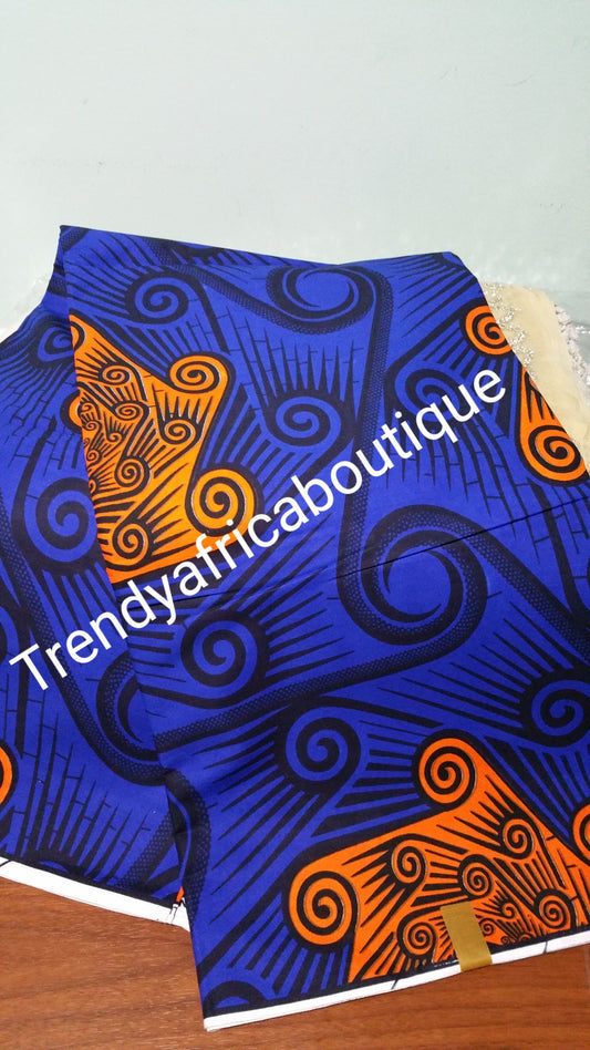 Ankara wax print fabric for African dresses. 100% fabric, sold per 6yrds/lenght.