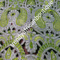 African Embroidery taffeta Silk George wrapper with matching blouse. Lemon green color. Small-George