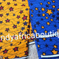 Yellow Star Guarantee cotton African wax print fabric. Sold per 6yards. Price is for 6yards