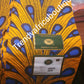 Yellow/blue electric bulbs African cotton wax print fabrics. 100% cotton. Sold per 6yds.