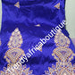 Hot sale: Embroidery/Hand stones George wrapper/blouse. 5yds royalblue & beige blouse. Indian-George design for African dresses or wrapper