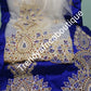 Hot sale: Embroidery/Hand stones George wrapper/blouse. 5yds royalblue & beige blouse. Indian-George design for African dresses or wrapper
