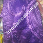 Sale: African french lace fabric in sizzling Purple color. All over stones. Sold 5yds. Model shown rocking same Lace in sizzling evening gown