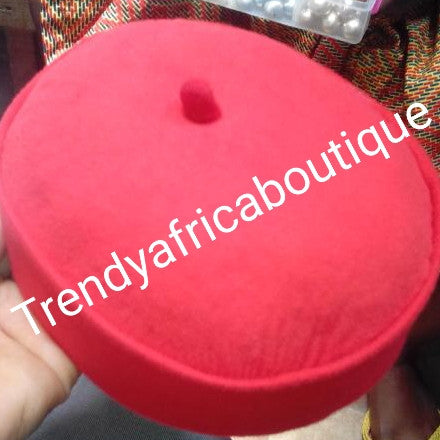 Red Igbo men cap. Title men Nigerian traditional cap mostly use by the Igbo"s