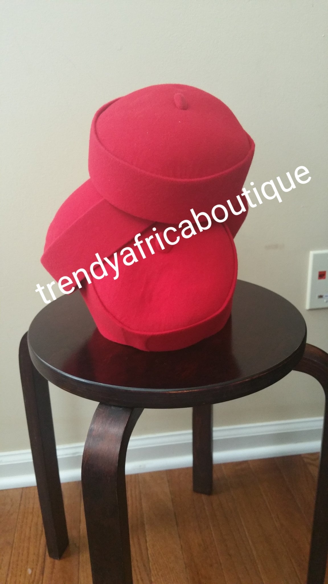 Red Igbo men cap. Title men Nigerian traditional cap mostly use by the Igbo"s