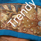 Sale: Turquoise blue/Gold silk George wrapper. Original quality African George sold as 5yrds lenght.