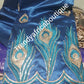 Turquoise blue/gold Embroidery Indian fancy silk George wrapper. Sold as 5yrds lenght. Price is for 5yds. Original silk quality. Small-George