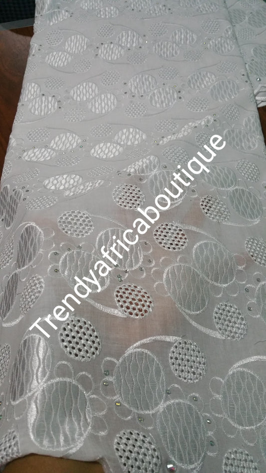 Original quality Swiss lace Fabric. Pure white for Nigerian party dress. Sold per 5yds. Price is for 5yds