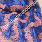 Royal blue /pink. French lace fabric for making African party dress. Sold as 5yds lenght.