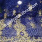 Royal blue VIP Net George wrapper. All over dazzling crystal stones design, handcut border. Very rich and classic. 5yds+ 1.8yds matching for blouseblouse.