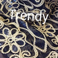 Black/gold Net French lace fabric for Nigerian party dress. Soft, quality lace fabric. Sold as 5 yards