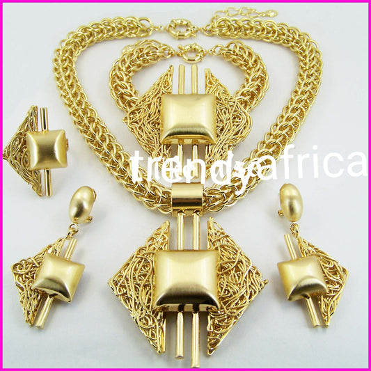 4pcs. 18k Gold-plated Costume jewelry set. 4pcs matching set for party or church wear. Sold as a set