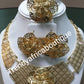Sale: 4pcs choker necklace jewelry set. 18k gold plated matching choker set. Beautiful flower design