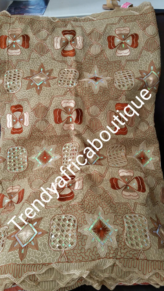 Premium first lady George wrapper. Beaded and stones. Quality  Georges for Nigerian women party wear. Sold 5yds