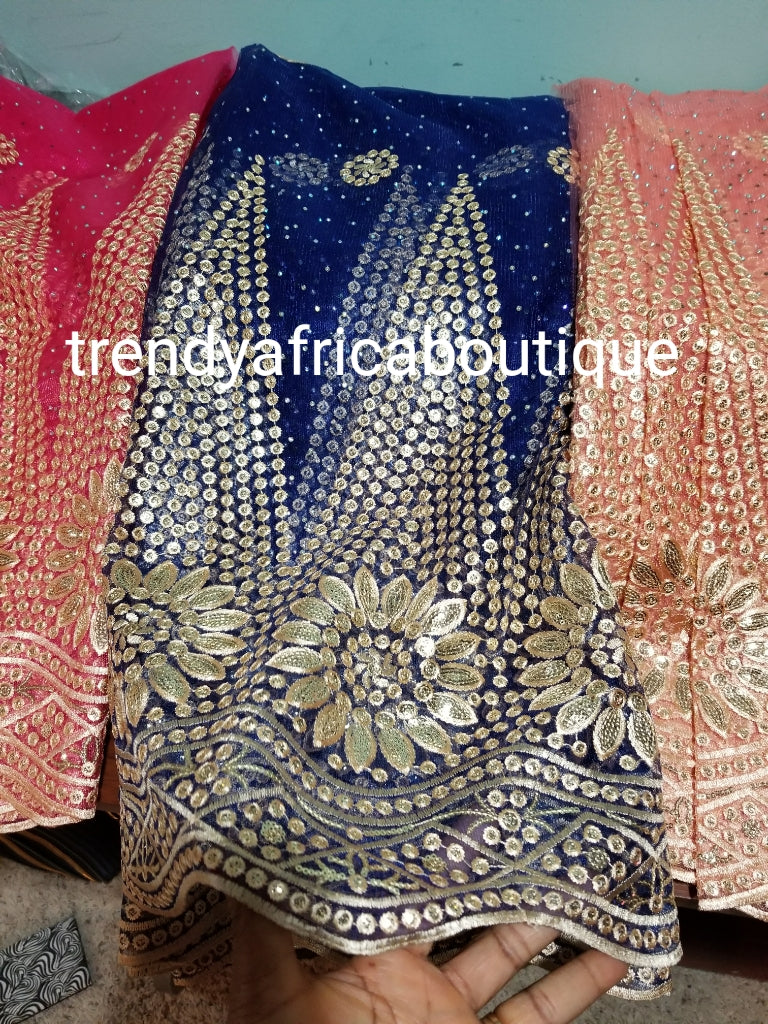 Clearance: New arrival sequence and stoned french lace fabric design. Great quality, great price.  Sold per 5yds, price is for 5yds.