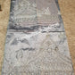 Sale: Classic silver/gray hand made VIP Nigerian Traditional wedding George wrapper for Bride. Sold with matching blouse