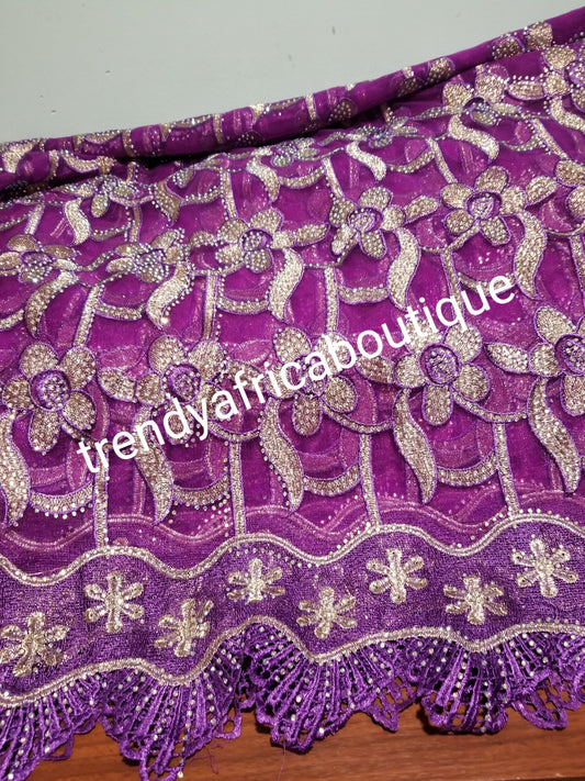 Classic African  Net French lace fabric. All over stones. Nigerian Party Lace. Sold per 5yds. Price is for 5yds.