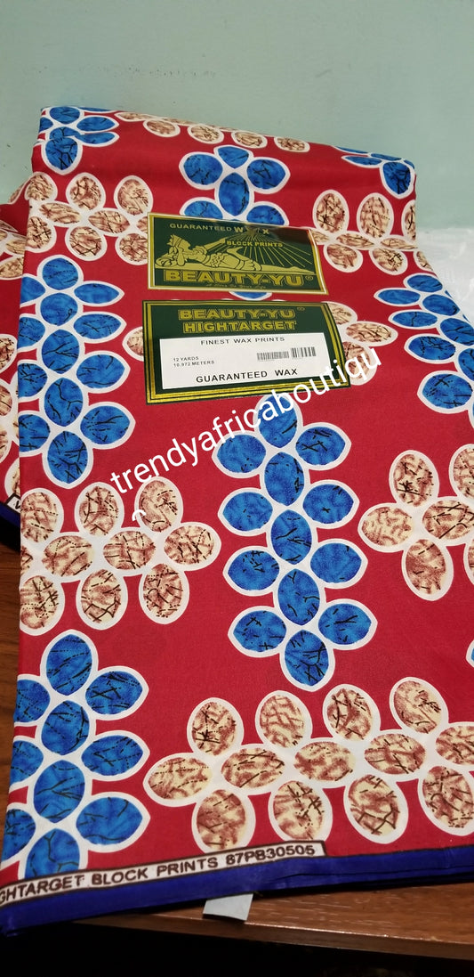 Latest African 100% Cotton Ankara prints for making dresses. Sold per 6yds. Cotton wax print fabric