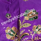 Clearance item: Quality Embriodery Purple Indian Silk George wrapper. Premium 1st lady Nigerian Tradional Igbo  wrapper. Sold 5yds. Price is for 5yds. Indian-George s