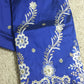 Fancy India embroidery silk George fabric. Original quality. Sold 5yds only. Royal blue  Ready to ship