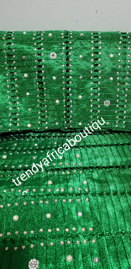 New arrival Original Aso-oke Gele, head wrap. Quality woven, hand beaded and stones border, Traditional Nigerian gele from Nigeria