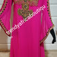 Fuschia pink  Kaftan dress. Indian long Kaftan dress. Dubai free flowimg 60 inch long kaftan dress. Evening dress in Hot pink