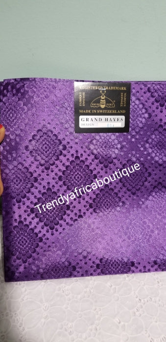 Grand Hayes Swiss Gele/Headtie fabric for making Nigerian style Head wrap. One piece in a pace. Regular-headtie lenght 72" long