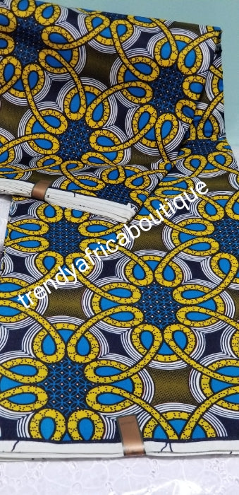 New arrival cotton African Ankara Wax print fabric. Superior quality fabric sold per 6yards and price is for 6yards lenght