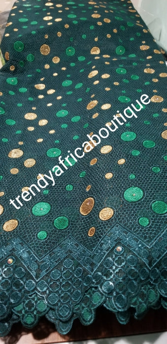 Nigerian party Fabric. Green color Top quality African French lace fabric: Swiss quality. Sold per 5yds, price is for 5yds. Great Quality