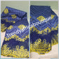 Clearance: Royal blue/yellow embriodery sequence French lace fabric for men and women Party wear