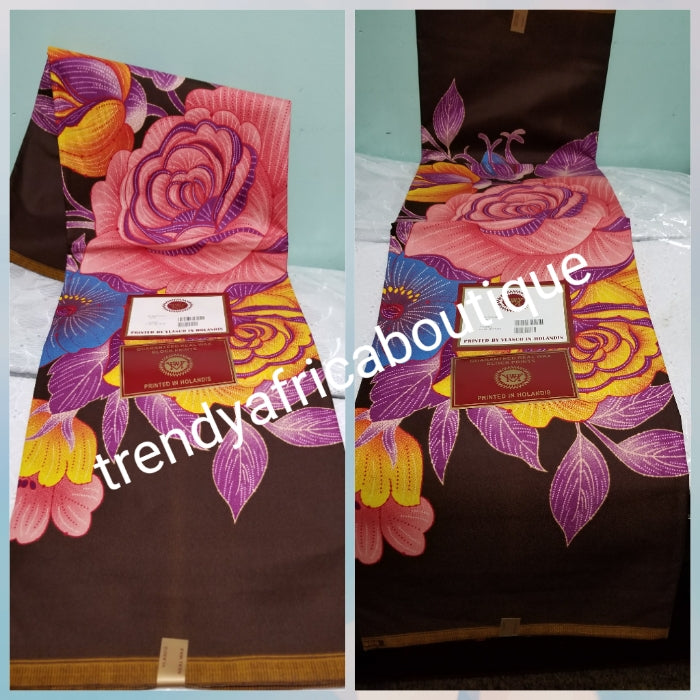 Latest Flower African Wax print fabric. Original quality veritable wax print. Ankara sold in 6 yards. Price is for 6yds. 100% cotton wax print