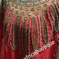 Free flowing Dubai kaftan dress in Red. Bubu dress free size fit up to 1XL. Beaded and stones chiffon kaftan for evening dress