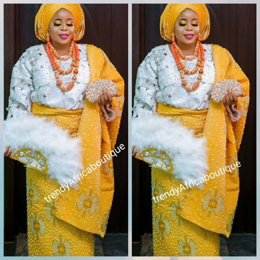 Made-to-Order Beaddazzled aso-oke Gele set. Custom-made to your size for that special occasion. Full set  CELEBRANT Nigerian traditional Native aso-oke embellished with rhinstones, Latest design. Allow 6-8 weeks for production to delivery