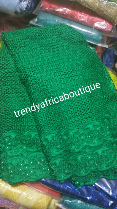 Clearance: super Green Cord-Lace fabric for making african party dress. Sold per 5yds. Super quality Guipure-lace
