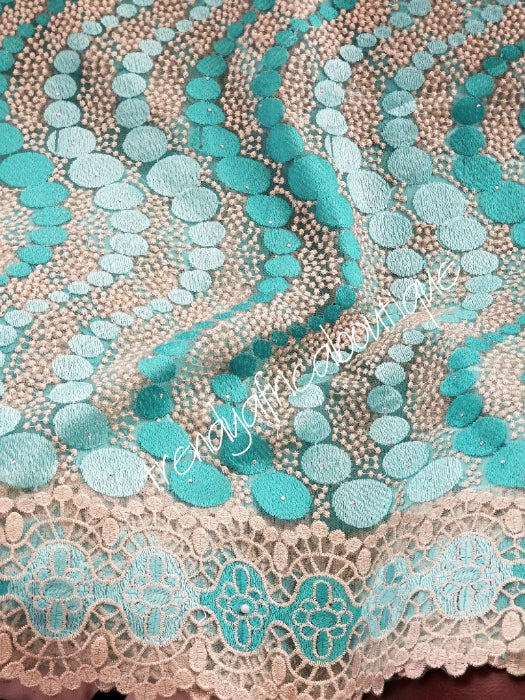 Beautiful Quality mint Green French lace fabric. African french lace for making party dress. Sold per 5yds. Price is for 5yds
