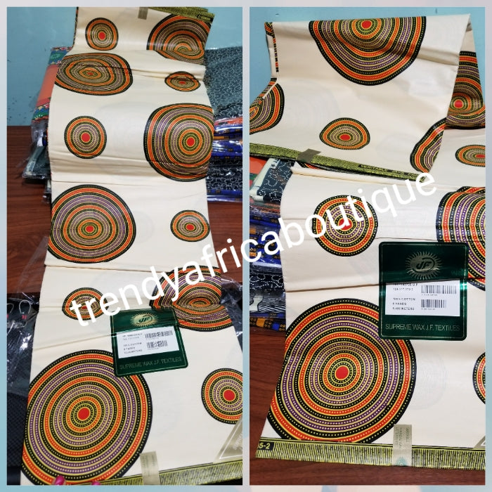 Super Deluxe Java Ankara print. Soft Luxury quality, sold per 6yds. African wax print fabric excellent quality
