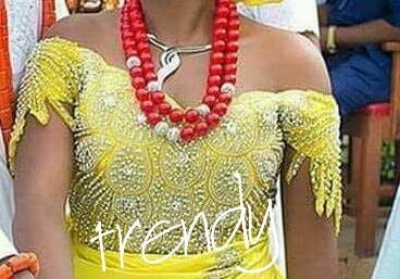 Lemon green Heavily-beaded net for making blouses. Popularly use by Igbo/Delta/edo women for big Occasions. Comes in 1.8yds lenght already design for your beautiful blouse