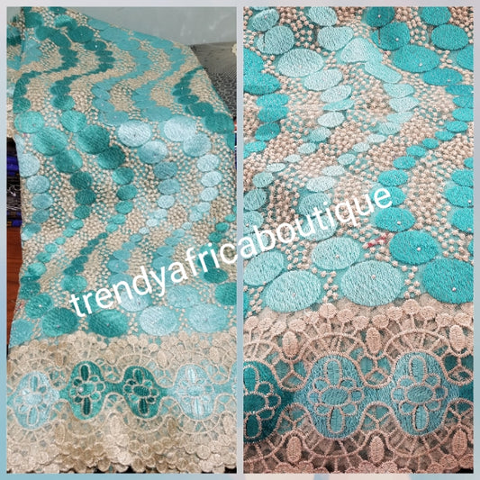 Beautiful Quality mint Green French lace fabric. African french lace for making party dress. Sold per 5yds. Price is for 5yds