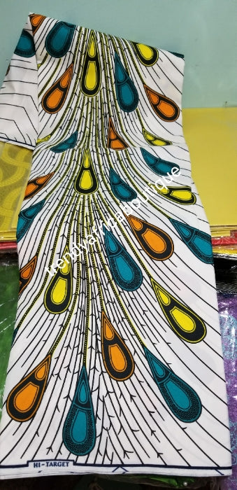 Vibrant color 100% Cotton wax print fabric. Original quality African Ankara Wax print. Sold per 6yds