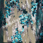 Turquoise blue sequence French lace fabric. Sold per 5yds. Orignal quality dazzling Sequence. African/Nigerian french lace fabric for making party dresses