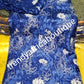 Royal blue/white quality french lace fabric. Embriodery with stones/pearls.  African french lace for making party outfit