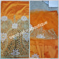 Ready to ship: Orange VIP hand beaded and stoned George wrapper with matching blouse for Celebrants: Nigerians Traditional Igbo/Delta women wrapper for high society party. Sold as set of 5yds+1.8yds blouse