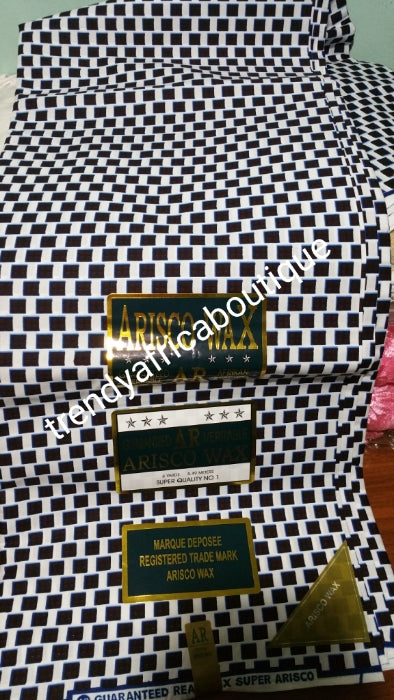 Quality African wax print. 100% cotton Nigerian Ankara print for making dresses. Sold per 6yds