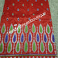 Fine quality Red embriodery premium silk George. Indian-George embrofered with green and royal blue. Igbo/delta George is 5yds