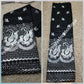 Elite premium Silk George. Embriodery Indian-George for Nigerian women wrapper. Sold  in 5yds. Black/silver embriodery